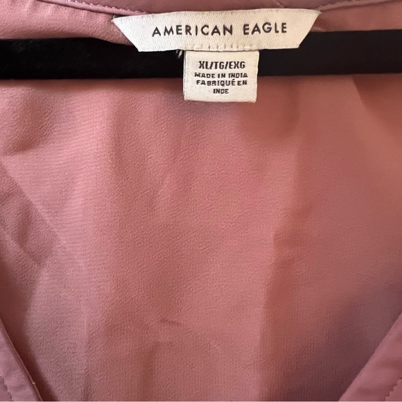 AMERICAN EAGLE - Silky Pink Mini Dress with Elastic Waistband - Picture 8 of 14